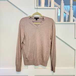 Banana Republic V-Neck Sweater - Tan Light Brown Long Sleeves